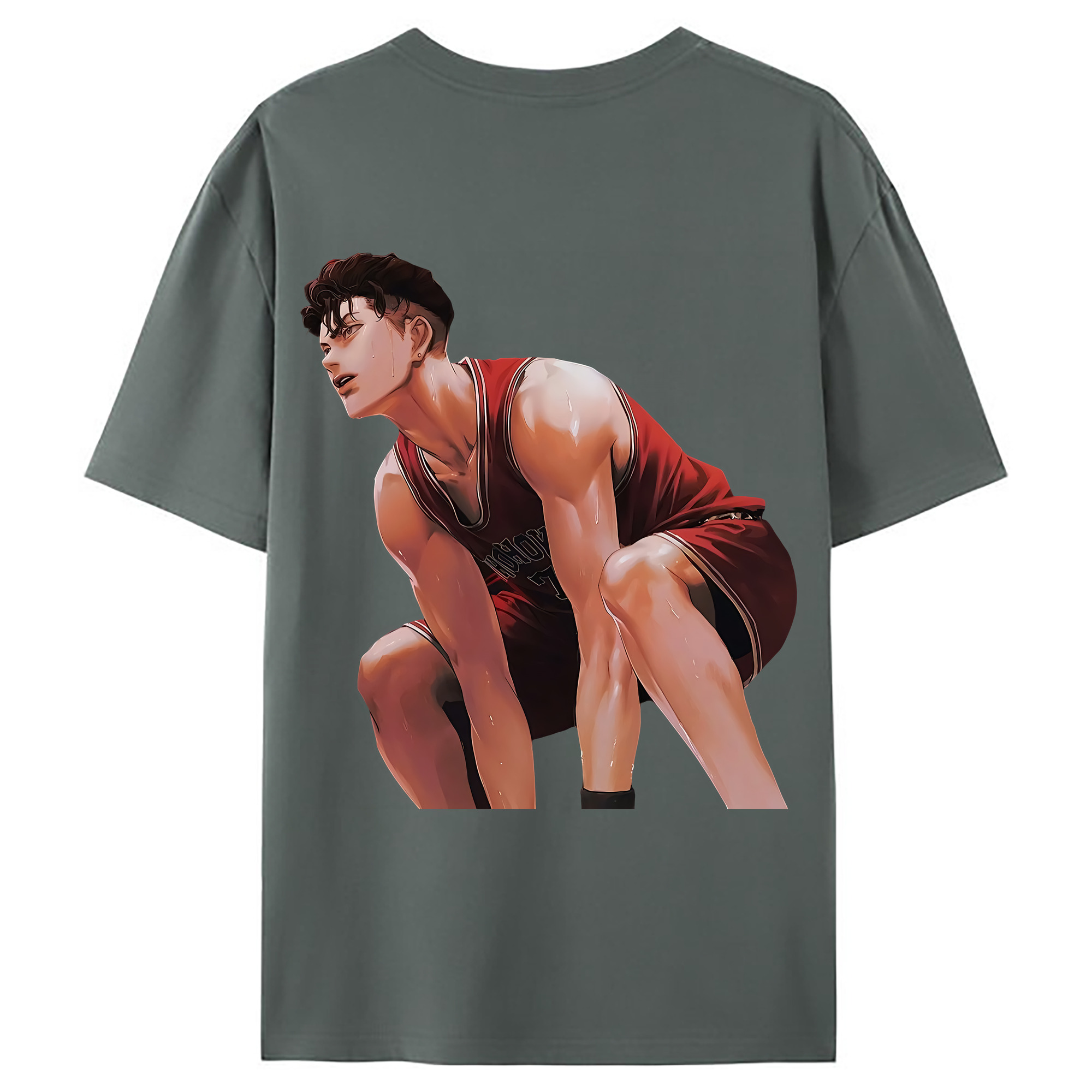 （画像用） SLAM DUNK／スラムダンク 綿100％ メンズ半袖Tシャツ（バックプリント） 通気性